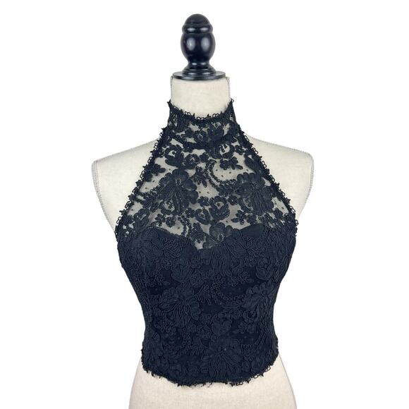 VTG Cache Lace Halter Corset Top - Picture 1 of 8